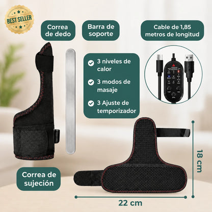 Muñequera de calor y masaje para el dolor de manos